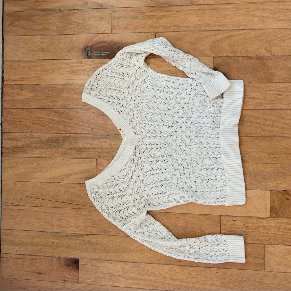white crochet shirt